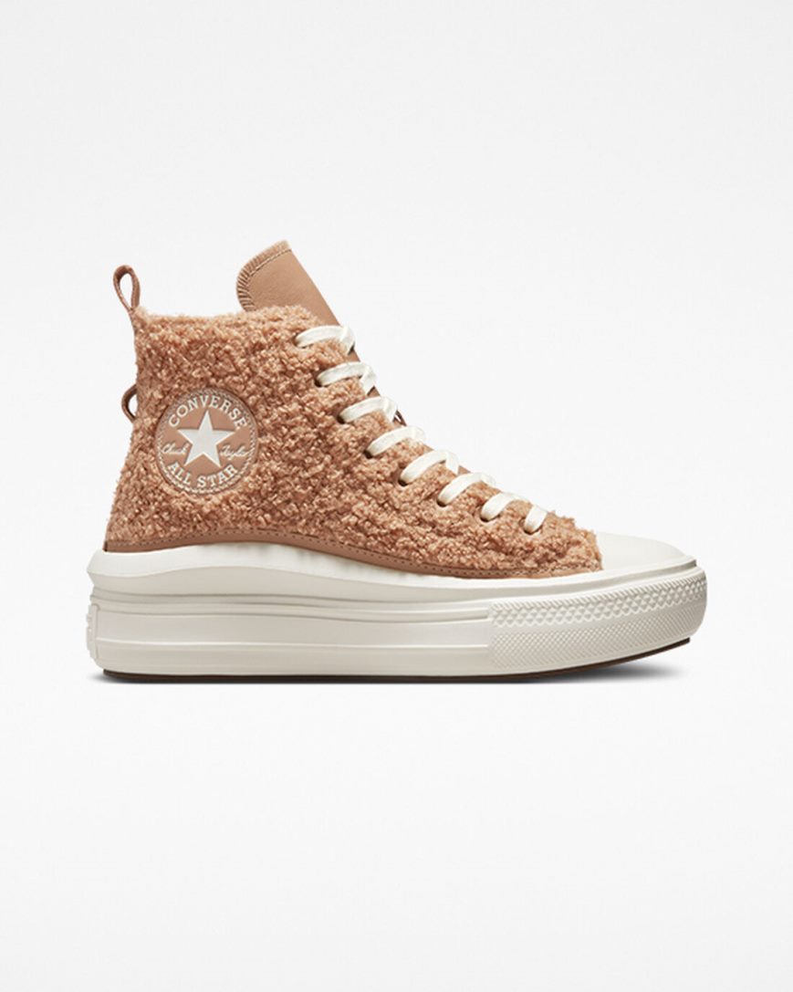 Women\'s Converse Chuck Taylor All Star Move Sherpa High Top Platform Shoes Brown | AU 36940F